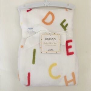 NEW Baby Blanket Super Soft with Alphabet Print | mDesign